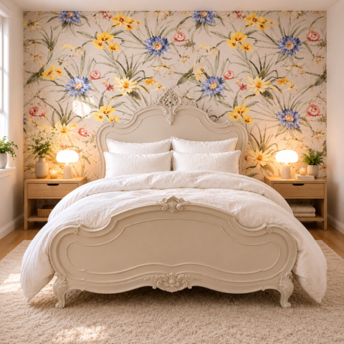 Cosy Vintage Antique bedroom Draper Cottage